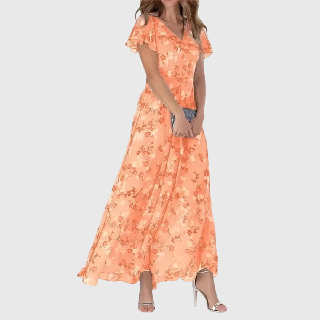 Women's Figure Flattering Dress in Orange