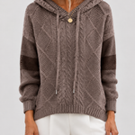 Women's Cable-Knit Hooded Sweater