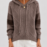 Women's Cable-Knit Hooded Sweater