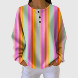 Women's Striped Colorful Sweater in Rainbow