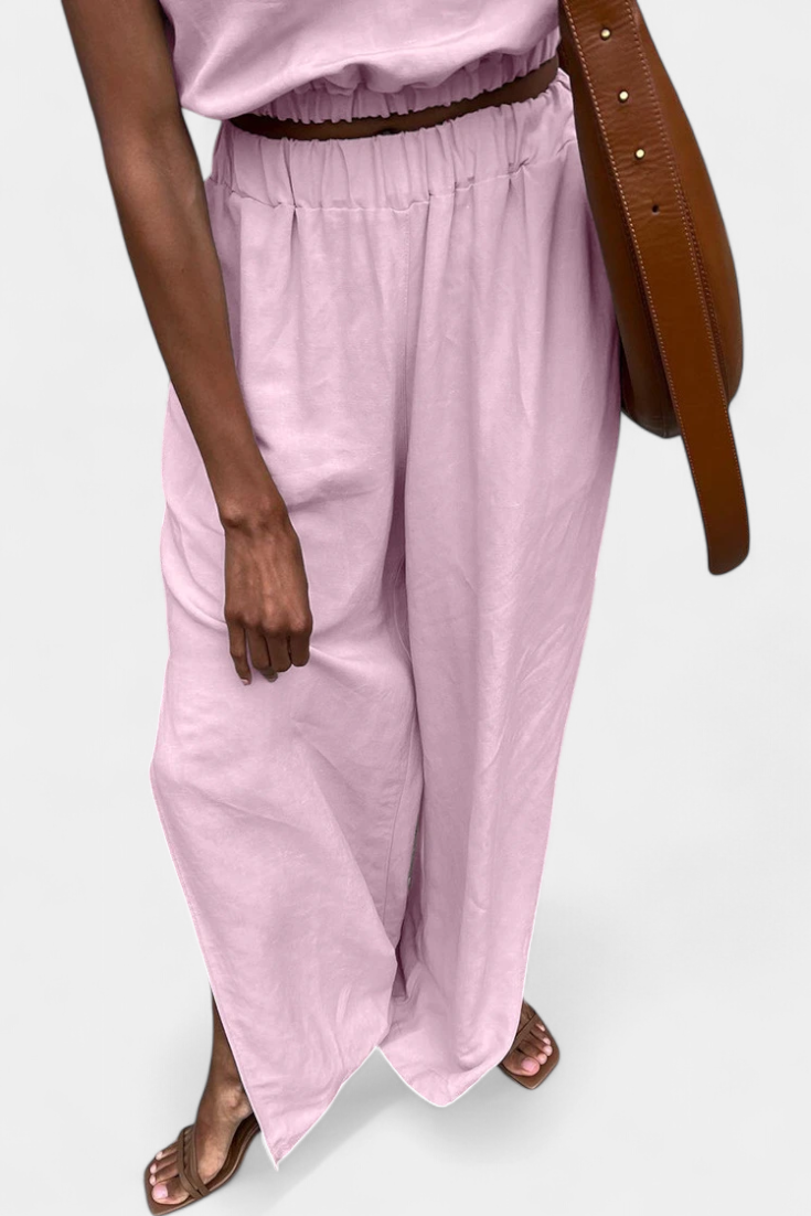 Sleeveless Cotton-Linen Wide-Leg Set, photo 8