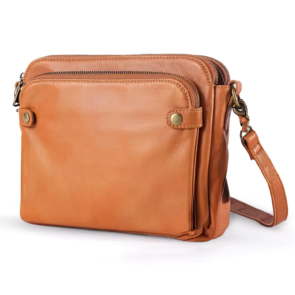 Women's Classic Leather Handbag in Brown
