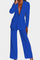 Blazer and High-Waisted Pants Ensemble in Blue