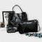 Women's 4-Piece Vintage Bag Set in Black
