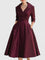 Yan Elegant Midi Dress in Burgundy