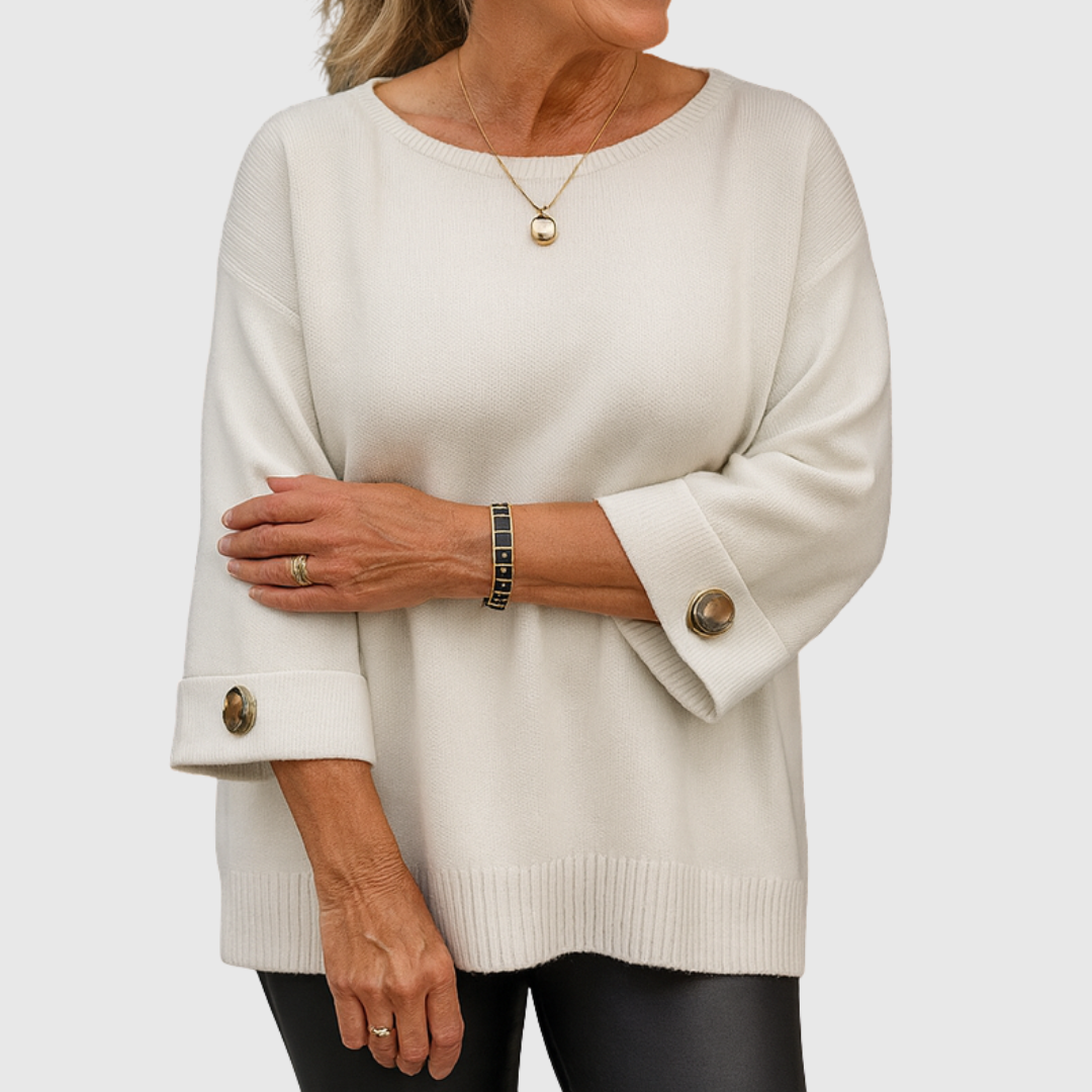 Julianette Elegant Sweater in White