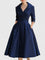 Yan Elegant Midi Dress in Navy