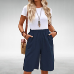 Clara Everyday Shorts with a Relaxed Fit in Navy Blue