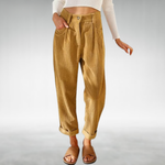 Jane Capri Pants with a Relaxed Fit in Khaki