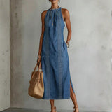 Women's Vintage Lace Denim Dress