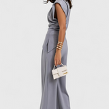 Asymmetrical Set with Draped Shoulders and Flared Pants, photo 10