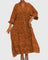 Women's Maxi Dress With Elegant Print in Orange
