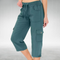Cargo Capri Pants with a Relaxed Fit in Blue