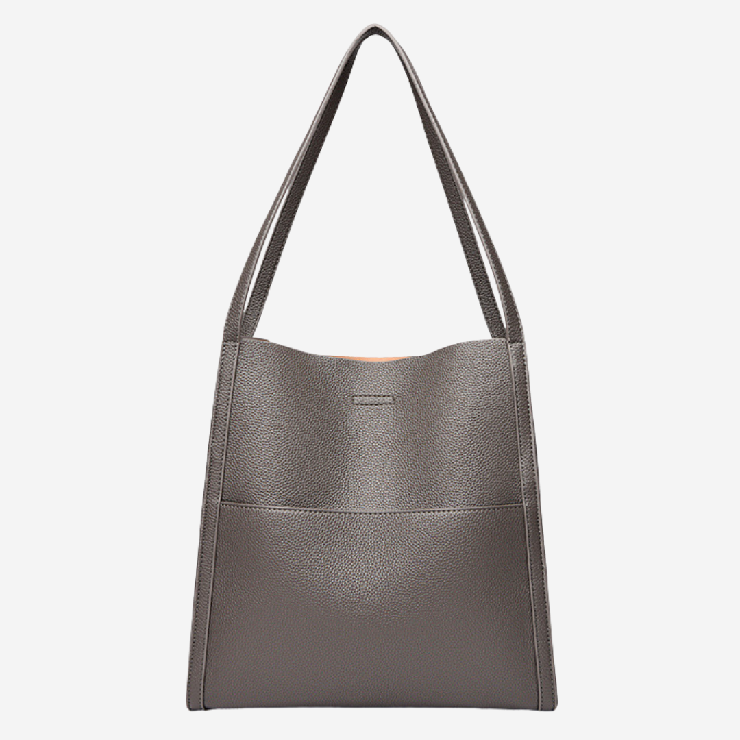 Women's Elegant Leather Crossbody Bag in Gray