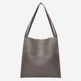 Women's Elegant Leather Crossbody Bag in Gray