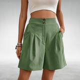 Mina Everyday Shorts with a Relaxed Fit in Green