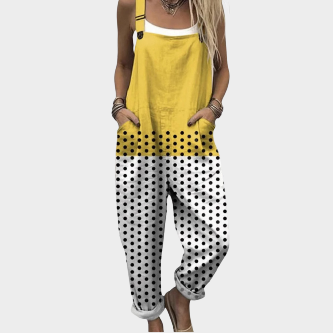 Bella Comfortable printed jumpsuit in Yellow