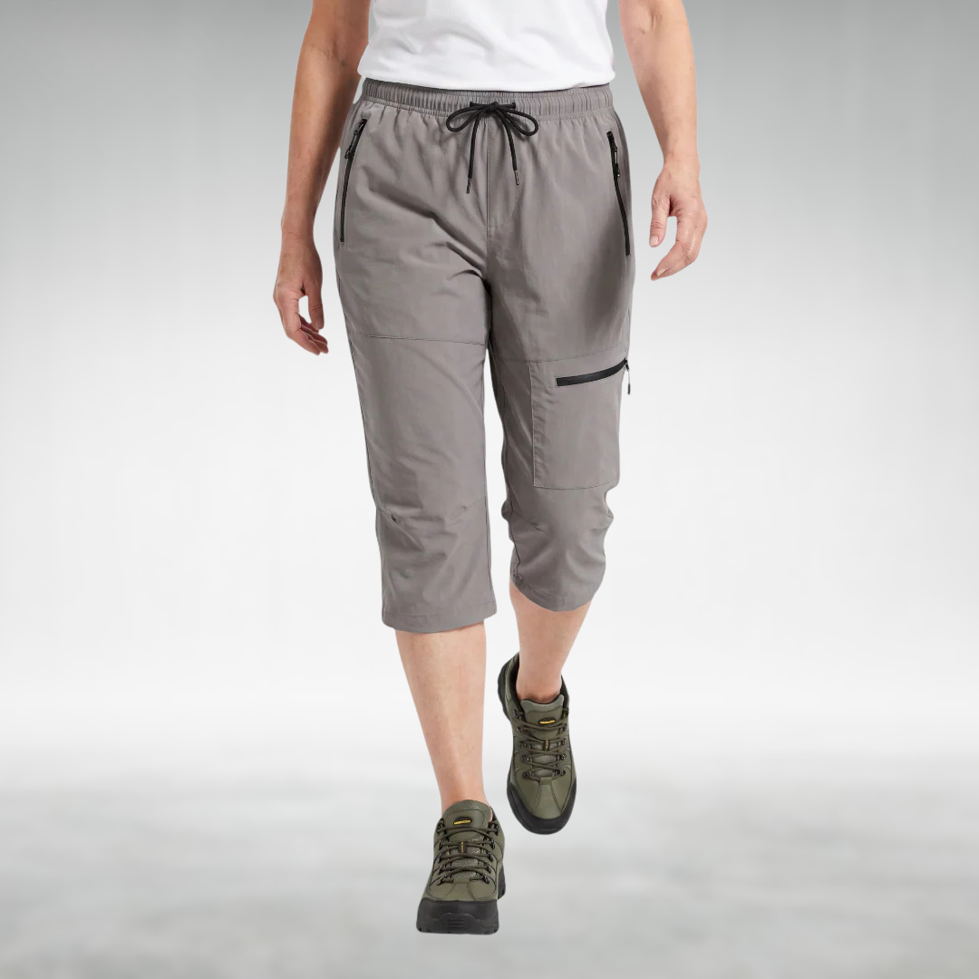 Outdoor Capri Pants with a Relaxed Fit in Gray