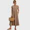 Fenella Comfortable Midi Dress in Khaki
