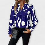Women's Elegant Printed Blouse in Blue
