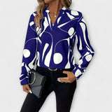Women's Elegant Printed Blouse in Blue