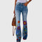 Women's Floral Print Pants in Red Flower
