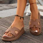 Women's Chic Comfort Platform Slippers in Brown