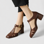 Women's Comfort Sandals with T-Strap in Brown