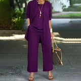 Women's 3 Piece Loose Fit Lounge Set in Lavender
