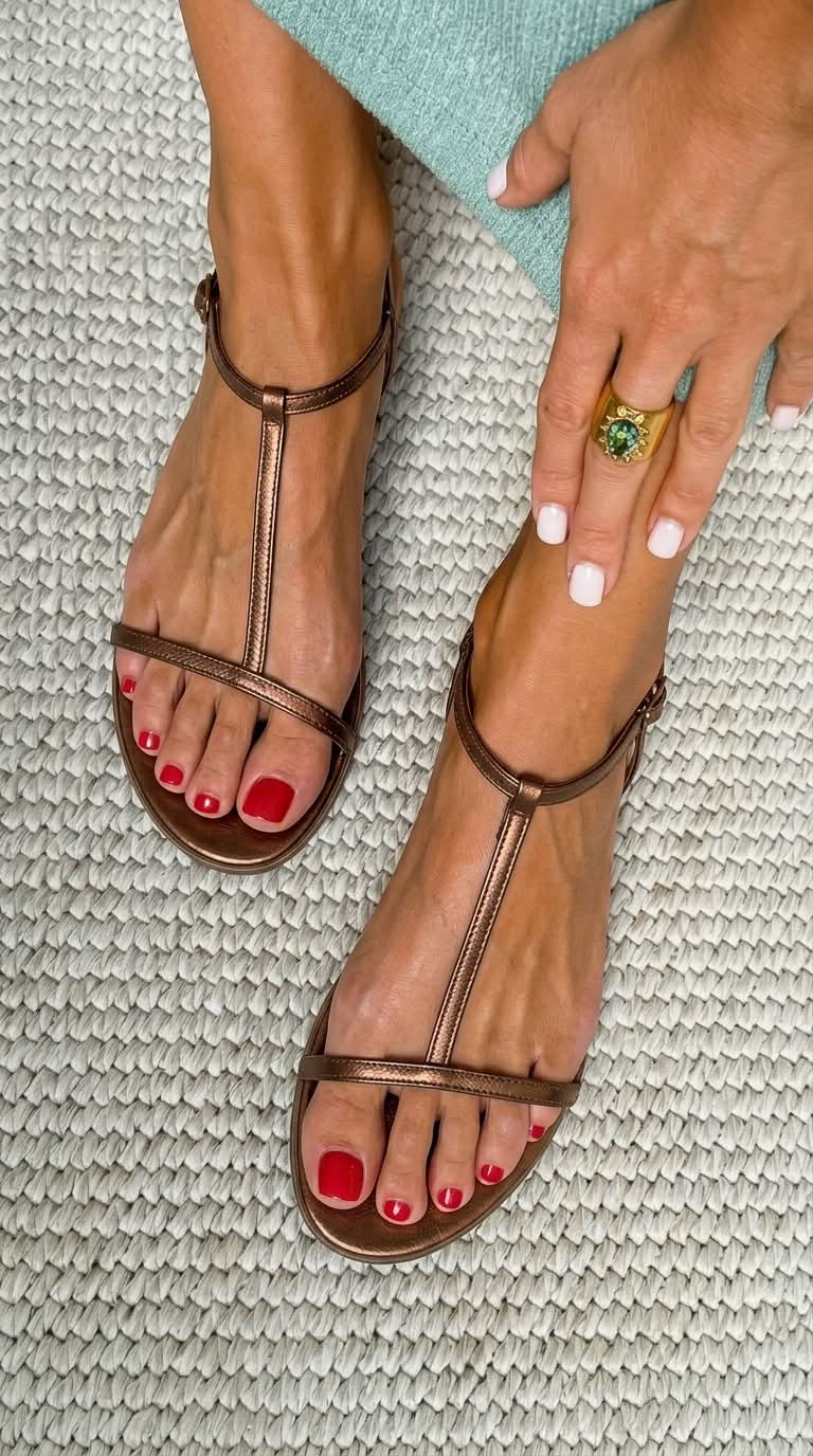 Elara Sandals in Bronze