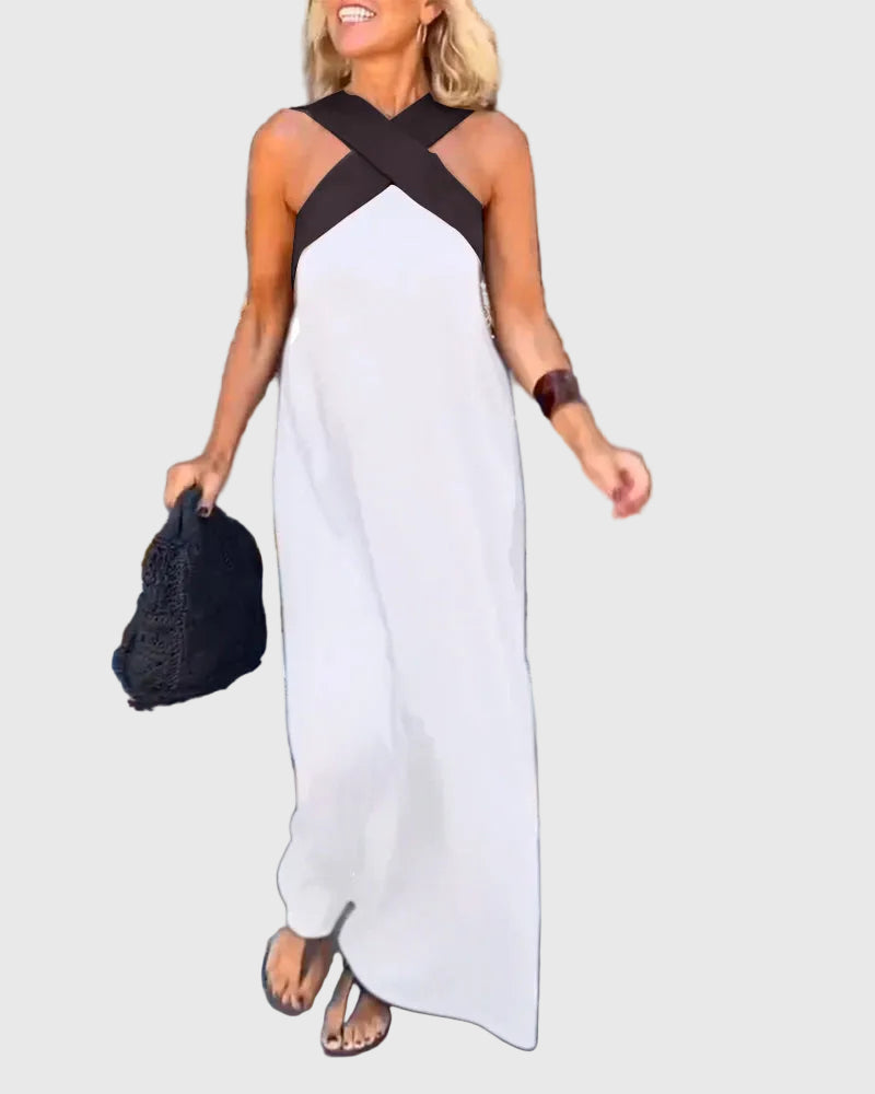 Women's Graceful Flowing Maxi Dress in White