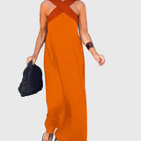 Women's Graceful Flowing Maxi Dress in Orange