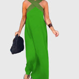 Women's Graceful Flowing Maxi Dress in Green