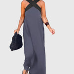 Women's Graceful Flowing Maxi Dress in Grey