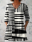 Sophie Long Blouse with V-Neck in Black White