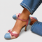 Women's Comfortable Heeled Sandals in Light Blue