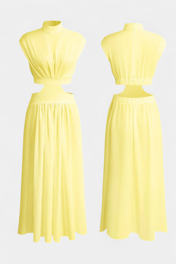 High-Neck Top & Side-Slit Skirt Set, photo 13