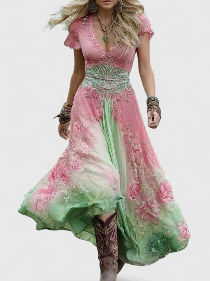 Sydneighh Elegant Maxi Dress in Pink