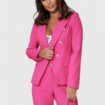 Women's Fitted Blazer with Slim Pants in Pink