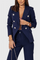 Women's Fitted Blazer with Slim Pants in Navy Blue