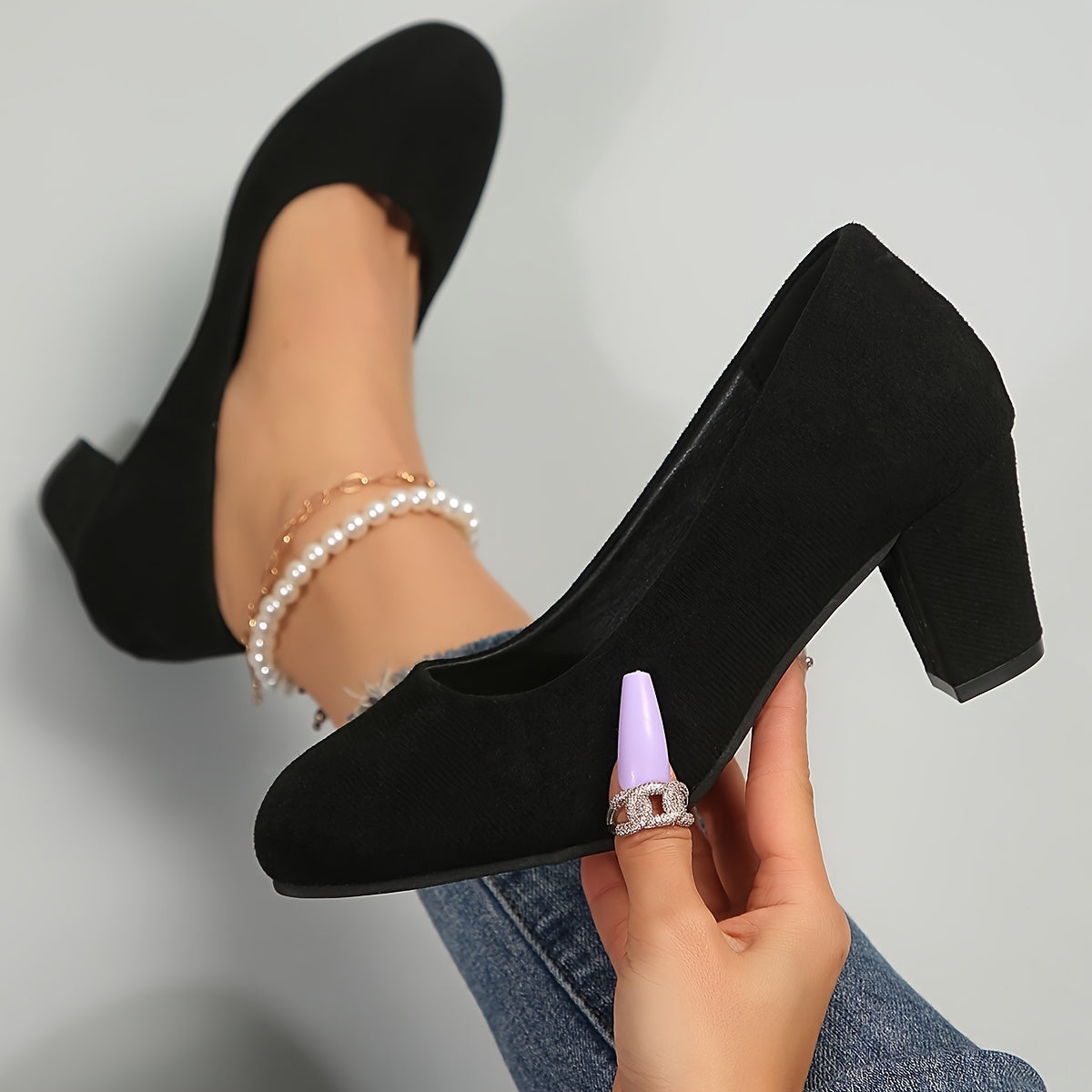 Tazie Comfort Heels in Black