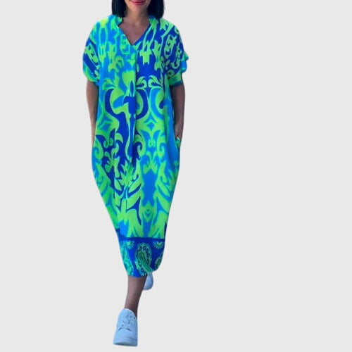 Women's Elegant Summer Dress in Azure