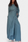 Women's Casual Shirt and Skirt Pants Set in Blue