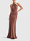 Anzhelia Sophisticated Maxi Dress in Brown