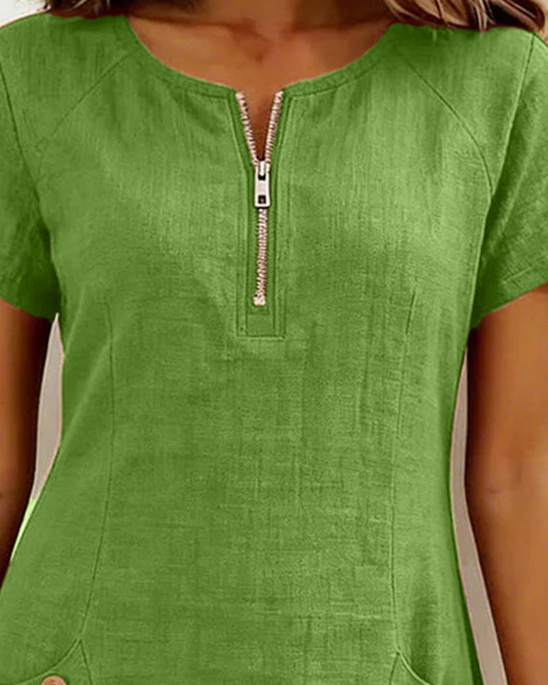 Women's Cotton Dress with Zipper Pocket, photo 14