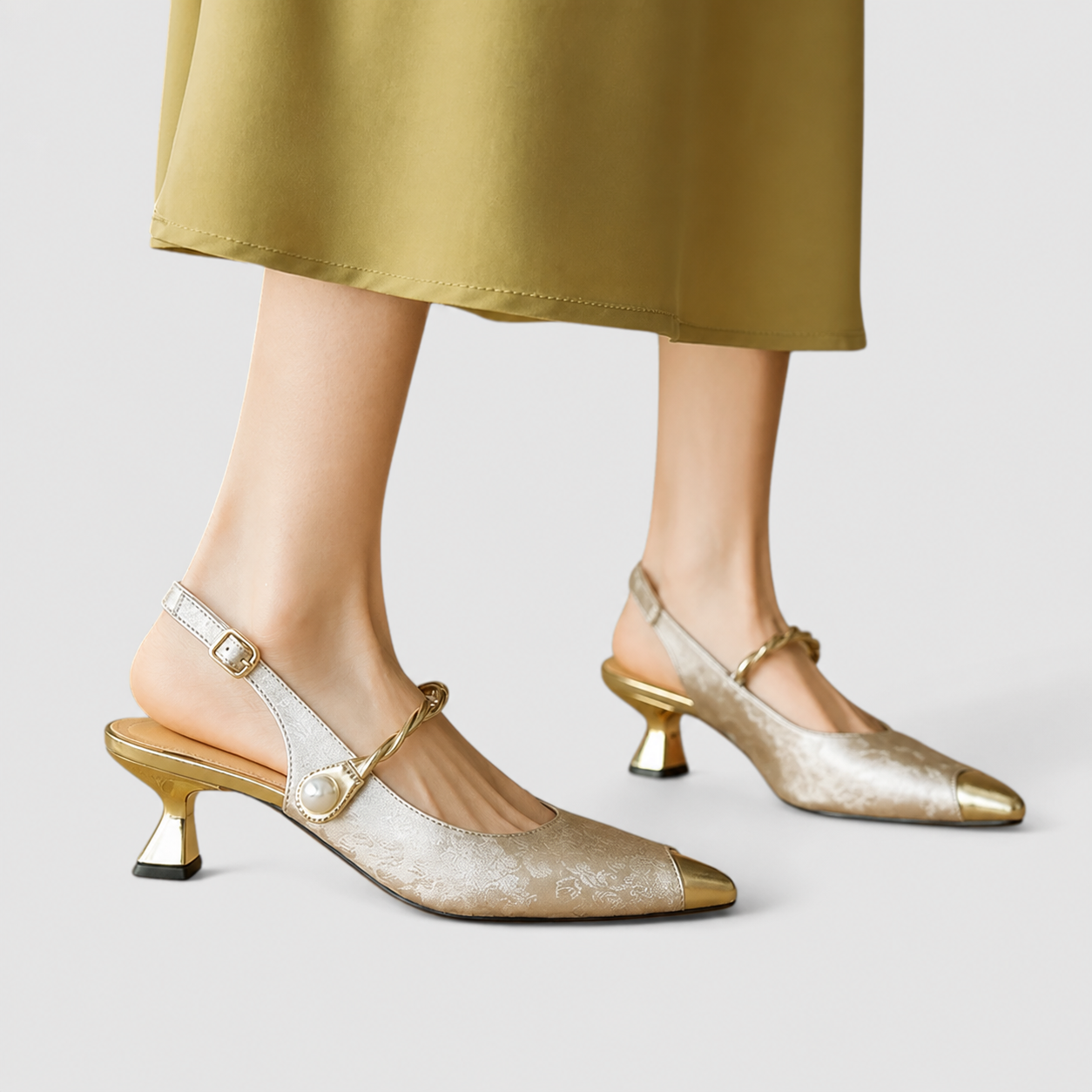 Seraphyane Comfort Heels in Beige