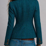 Éléonore | Fitted Chevron Blazer with Contrasting Edges