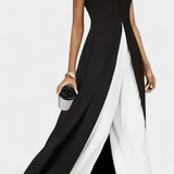 Two-Tone Sleeveless Layered Long Set with Flared Pants, photo 2