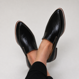 Women's Black Patchwork Loafers