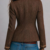 Éléonore | Fitted Chevron Blazer with Contrasting Edges